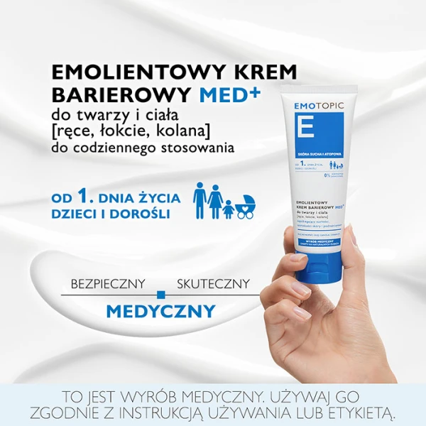 PHARMACERIS E EMOTOPIC KREM BARIEROWY MED+  DO TWARZY I CIAŁA 75 ML