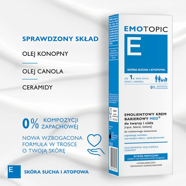 PHARMACERIS E EMOTOPIC KREM BARIEROWY MED+  DO TWARZY I CIAŁA 75 ML