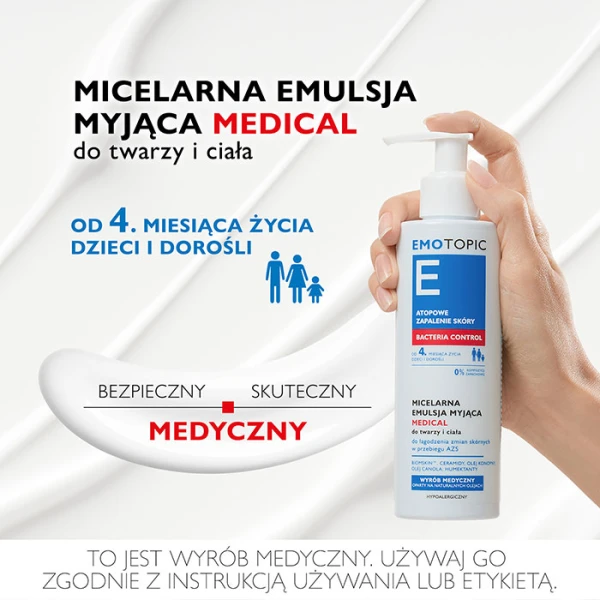 PHARMACERIS E EMOTOPIC BACTERIA CONTROL EMUSJA DO MYCIA 190 ML