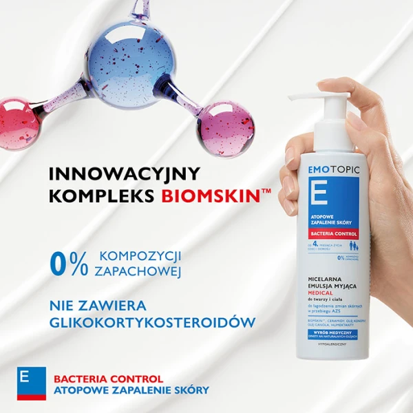 PHARMACERIS E EMOTOPIC BACTERIA CONTROL EMUSJA DO MYCIA 190 ML