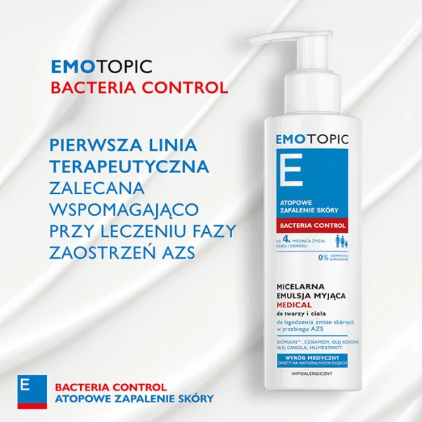 PHARMACERIS E EMOTOPIC BACTERIA CONTROL EMUSJA DO MYCIA 190 ML