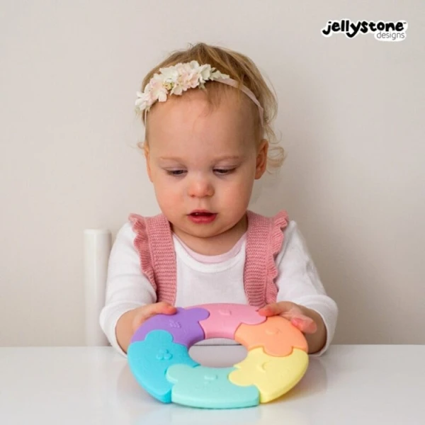 Jellystone Designs Pierwsze Puzzle sensoryczne pastelowe kółko