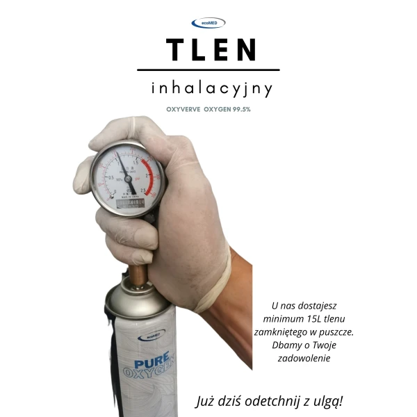 Tlen inhalacyjny w puszcze 99,5% przenośny inhalator tlenowy 