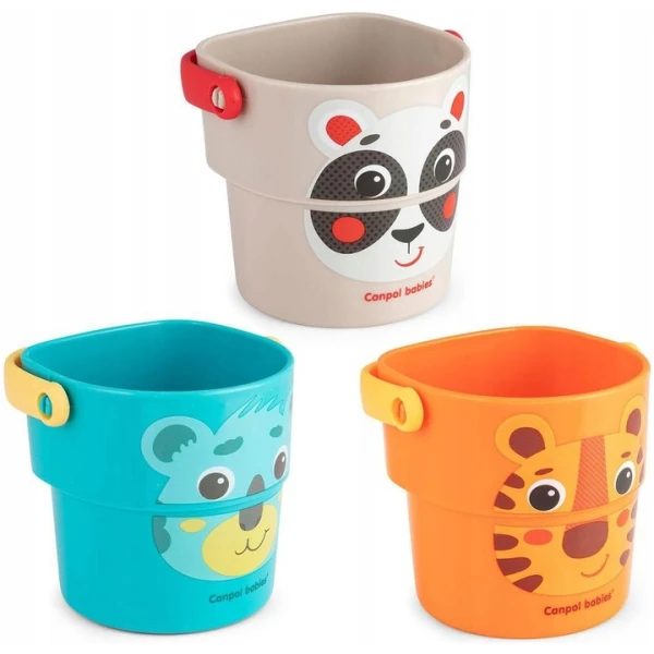 Canpol babies wiaderka do kąpieli HELLO LITTLE 56/000 1 zest. (3szt.)