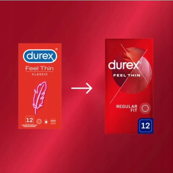 Durex Feel Thin Classic cienkie prezerwatywy 12 sztuk