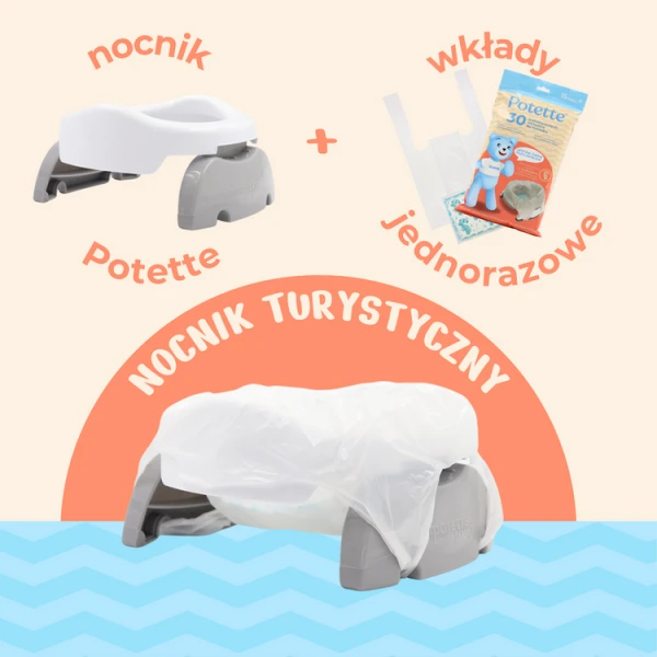 Potette Nocnik dla dziecka i nakładka na toaletę, biało-niebieski