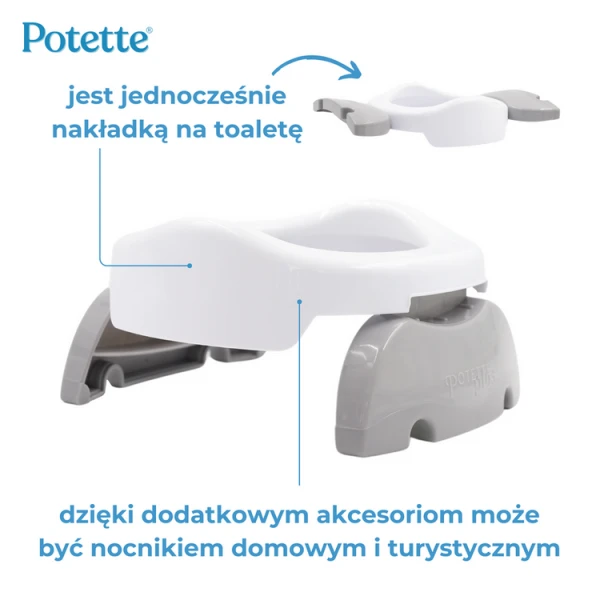 Potette Nocnik dla dziecka i nakładka na toaletę, biało-niebieski