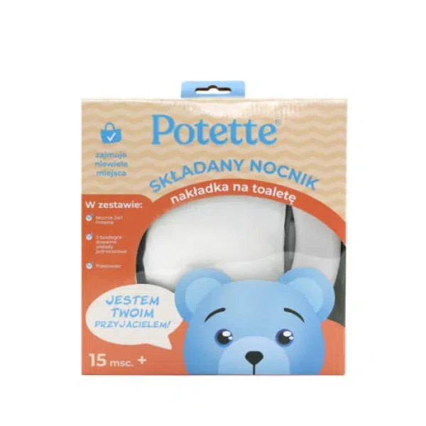 POTETTE 2 W 1 NOCNIK DLA DZIECKA I NAKŁADKA NA TOALETĘ, BIAŁO-SZARY