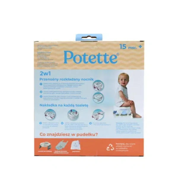 POTETTE 2 W 1 NOCNIK DLA DZIECKA I NAKŁADKA NA TOALETĘ, RÓŻOWO-BIAŁY