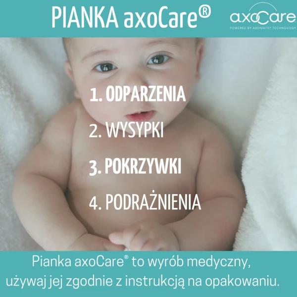 AXOCARE PIANKA NA ODPARZENIA, WYSYPKI, POKRZYWKI OD 1 M + 85 ML