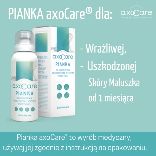 AXOCARE PIANKA NA ODPARZENIA, WYSYPKI, POKRZYWKI OD 1 M + 85 ML