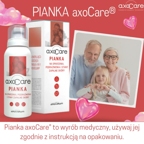 AXOCARE PIANKA NA OPARZENIA, PODRAŻNIENIA SKÓRY I STANY ZAPALNE 3+ 85 ML