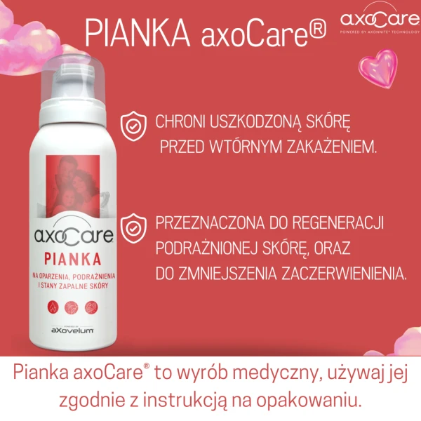 AXOCARE PIANKA NA OPARZENIA, PODRAŻNIENIA SKÓRY I STANY ZAPALNE 3+ 85 ML