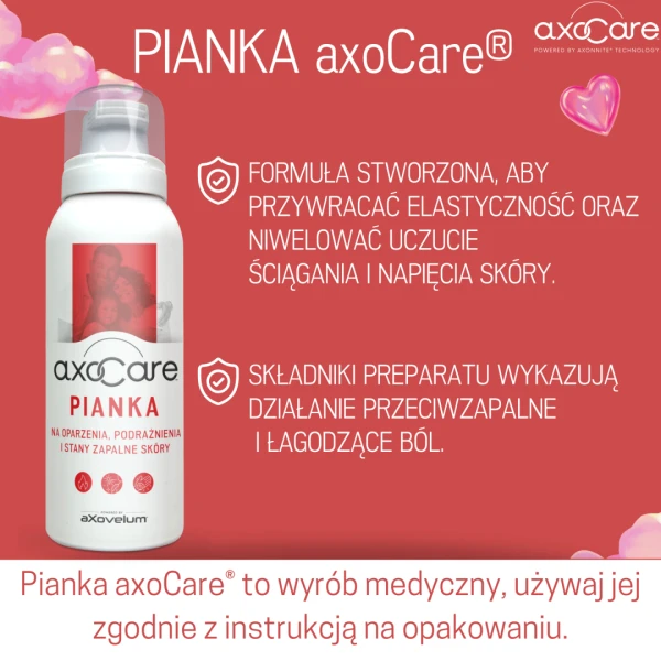 AXOCARE PIANKA NA OPARZENIA, PODRAŻNIENIA SKÓRY I STANY ZAPALNE 3+ 85 ML
