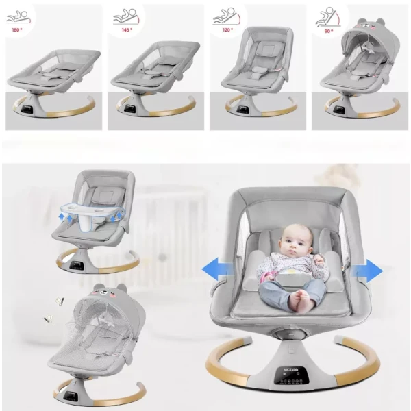 LEŻACZEK DLA NIEMOWLĄT ELEKTRYCZNY BLUETOOTH NICEKIDS