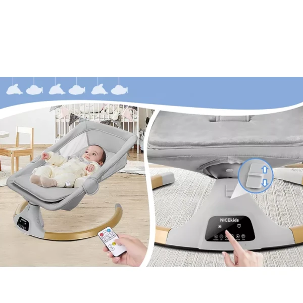 LEŻACZEK DLA NIEMOWLĄT ELEKTRYCZNY BLUETOOTH NICEKIDS