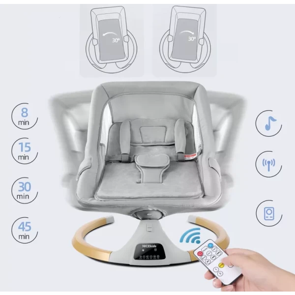 LEŻACZEK DLA NIEMOWLĄT ELEKTRYCZNY BLUETOOTH NICEKIDS