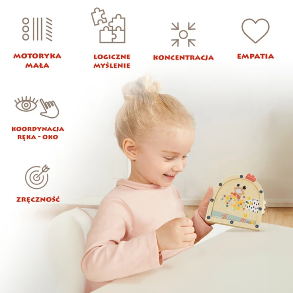 DREWNIANA GRA ZRĘCZNOŚCIOWA NAKARM KURĘ 36 M+ TOPBRIGHT