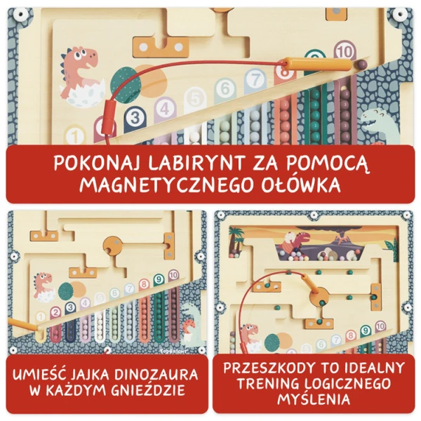 Labirynt magnetyczny Jaja dinozaura - 36 mies.+ TOPBRIGHT