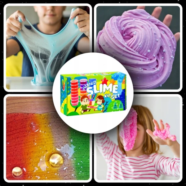 SLIME ZESTAW DLA DZIECI DO TWORZENIA GLUTÓW 28 GOTOWYCH SLIME + AKCESORIA
