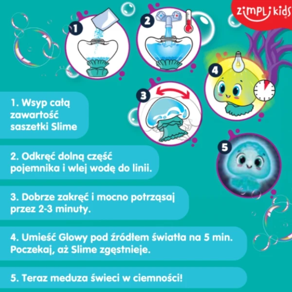 ZIMPLI KIDS Glowy Gellifish – zabawka świecąca meduza Slime 3+