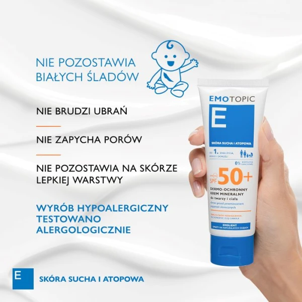 PHARMACERIS EMOTOPIC DERMO-OCHRONNY KREM MINERALNY DO TWARZY SPF 50+ 75ML