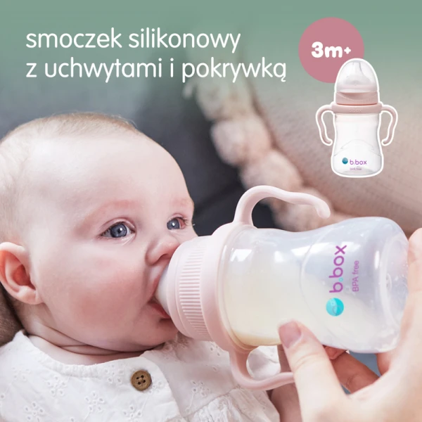 B.box Kubek 4w1 zestaw 240 ml, różowy