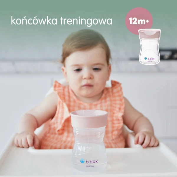 B.box Kubek 4w1 zestaw 240 ml, różowy