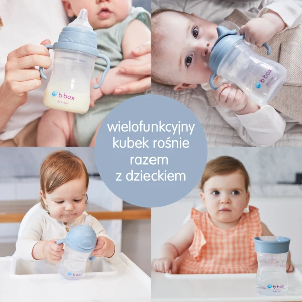 B.box Kubek 4w1 zestaw 240 ml, błękitny