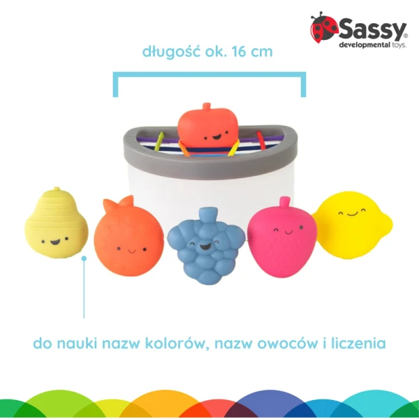 SASSY Zabawka STEM: sorter kubeczek z owocami, 6 mies.+