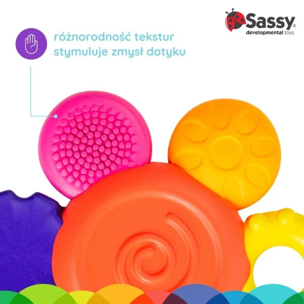 SASSY Kwiatek, gryzak silikonowy, 3 m+