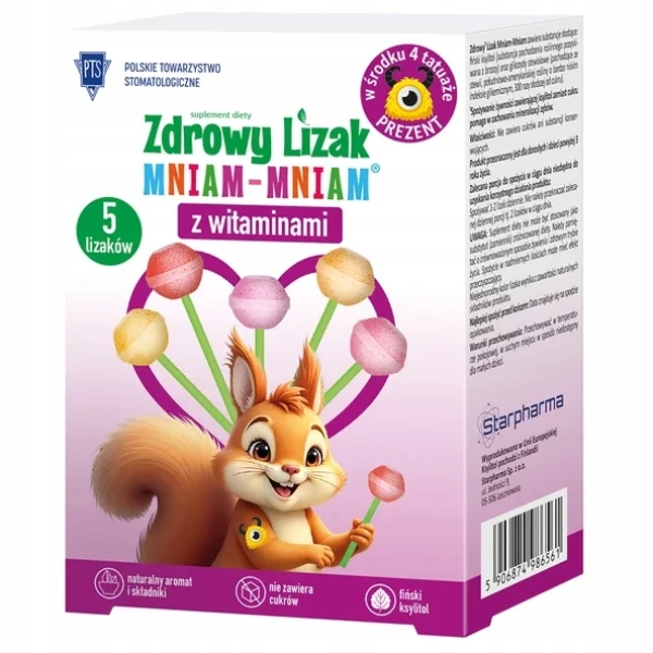 ZDROWY LIZAK MNIAM-MNIAM Z WITAMINAMI MIX SMAKÓW 4+1 szt.