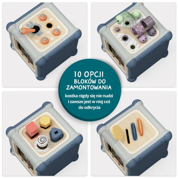 Kostka edukacyjna 10w1 Mistrz motoryki małej - 12 mies.+ Topbright