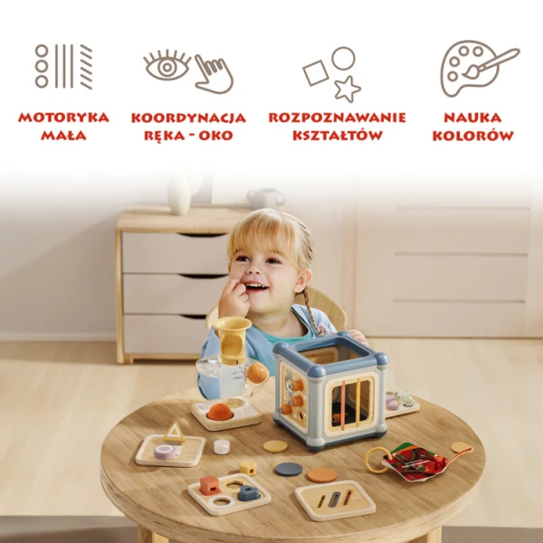 Kostka edukacyjna 10w1 Mistrz motoryki małej - 12 mies.+ Topbright