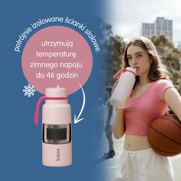B.box Butelka termiczna ze składanym ustnikiem – termos 1l WHITE OUT