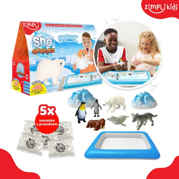Zestaw do tworzenia śniegu z figurkami i tacą Sno World Arctic Adventure 3+, Zim