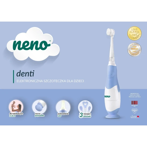 NENO DENTI BLUE ELEKTRYCZNA SZCZOTECZKA DO ZĘBÓW DLA DZIECI 0-3 LAT