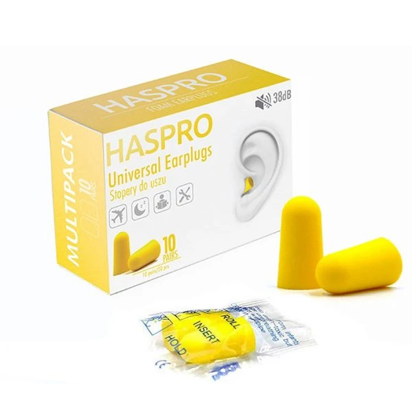 HASPRO MULTI10 STOPERY DO USZU UNIWERSALNE ŻÓŁTE 10 PAR