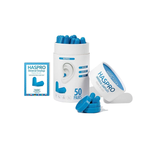 HASPRO TUBE50 STOPERY BLUE PIANKOWE DO USZU NIEBIESKIE 50 PAR