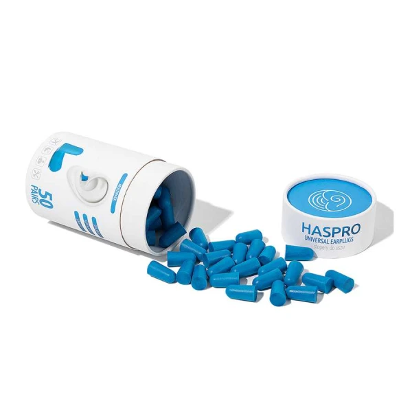 HASPRO TUBE50 STOPERY BLUE PIANKOWE DO USZU NIEBIESKIE 50 PAR
