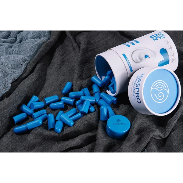 HASPRO TUBE50 STOPERY BLUE PIANKOWE DO USZU NIEBIESKIE 50 PAR