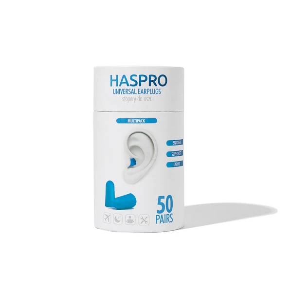HASPRO TUBE50 STOPERY BLUE PIANKOWE DO USZU NIEBIESKIE 50 PAR