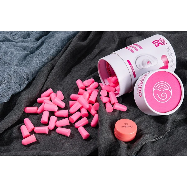 HASPRO TUBE50 PINK STOPERY PIANKOWE DO USZU RÓŻOWE 50 PAR