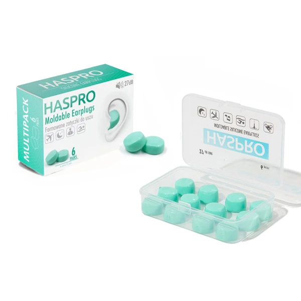HASPRO FORMOWANE ZATYCZKI DO USZU MIĘTOWE UNIWERSALNE 6 PAR