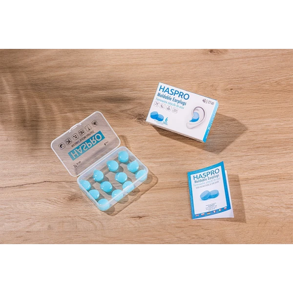 HASPRO FORMOWANE ZATYCZKI DO USZU NIEBIESKIE UNIWERSALNE 6 PAR