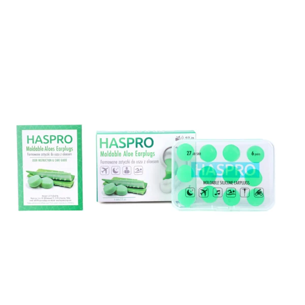 HASPRO FORMOWANE ZATYCZKI DO USZU Z ALOESEM UNIWERSALNE 6 PAR