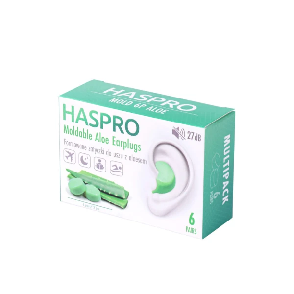 HASPRO FORMOWANE ZATYCZKI DO USZU Z ALOESEM UNIWERSALNE 6 PAR