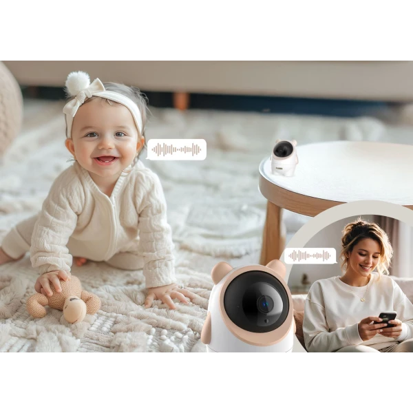 NENO AMI BEZPRZEWODOWA NIANIA ELEKTRONICZNA IP WIFI MIŚ