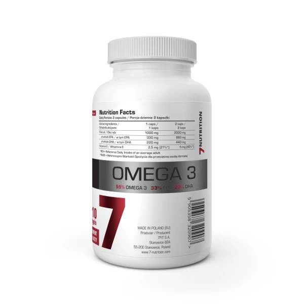 7NUTRITION OMEGA 3 KWASY EPA DHA 110 KAPSUŁEK 