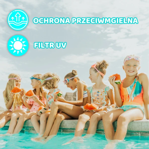 Okulary do pływania dla dzieci, Mini syrenka, fiolet, 3+, Aqua2ude